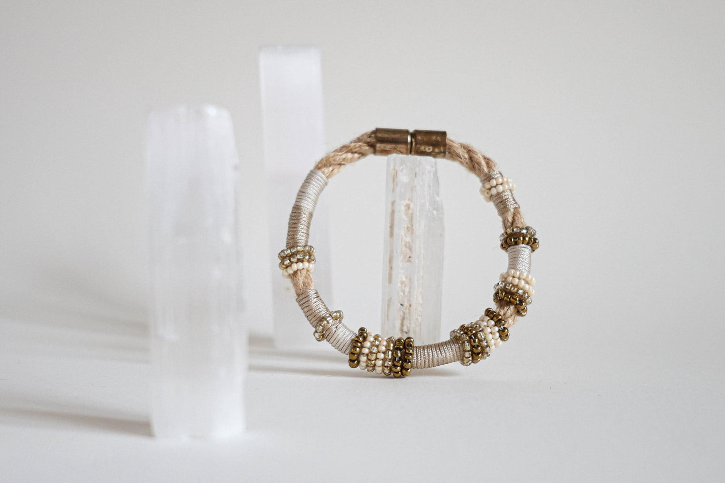 GOLDEN LATTE Rope Beaded Bracelet for your holiday outfit