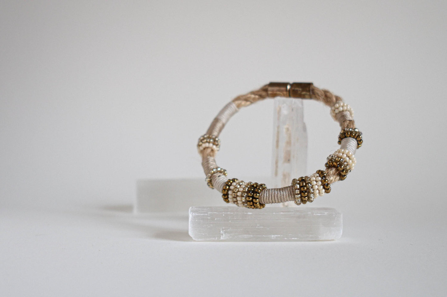 GOLDEN LATTE Rope Beaded Bracelet for your holiday outfit