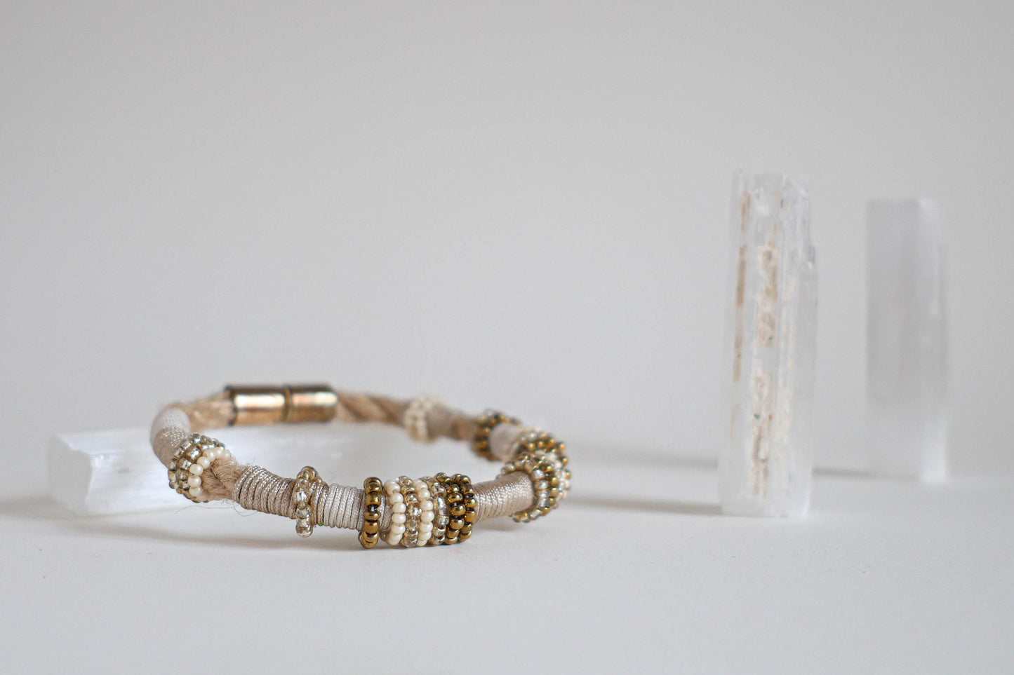 GOLDEN LATTE Rope Beaded Bracelet for your holiday outfit